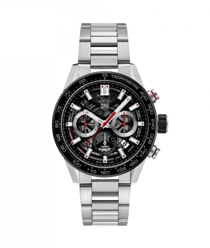 TAG Heuer Carrera Calibre Heuer 02 43 Stainless Steel / Black Ceramic / Skeleton / Bracelet